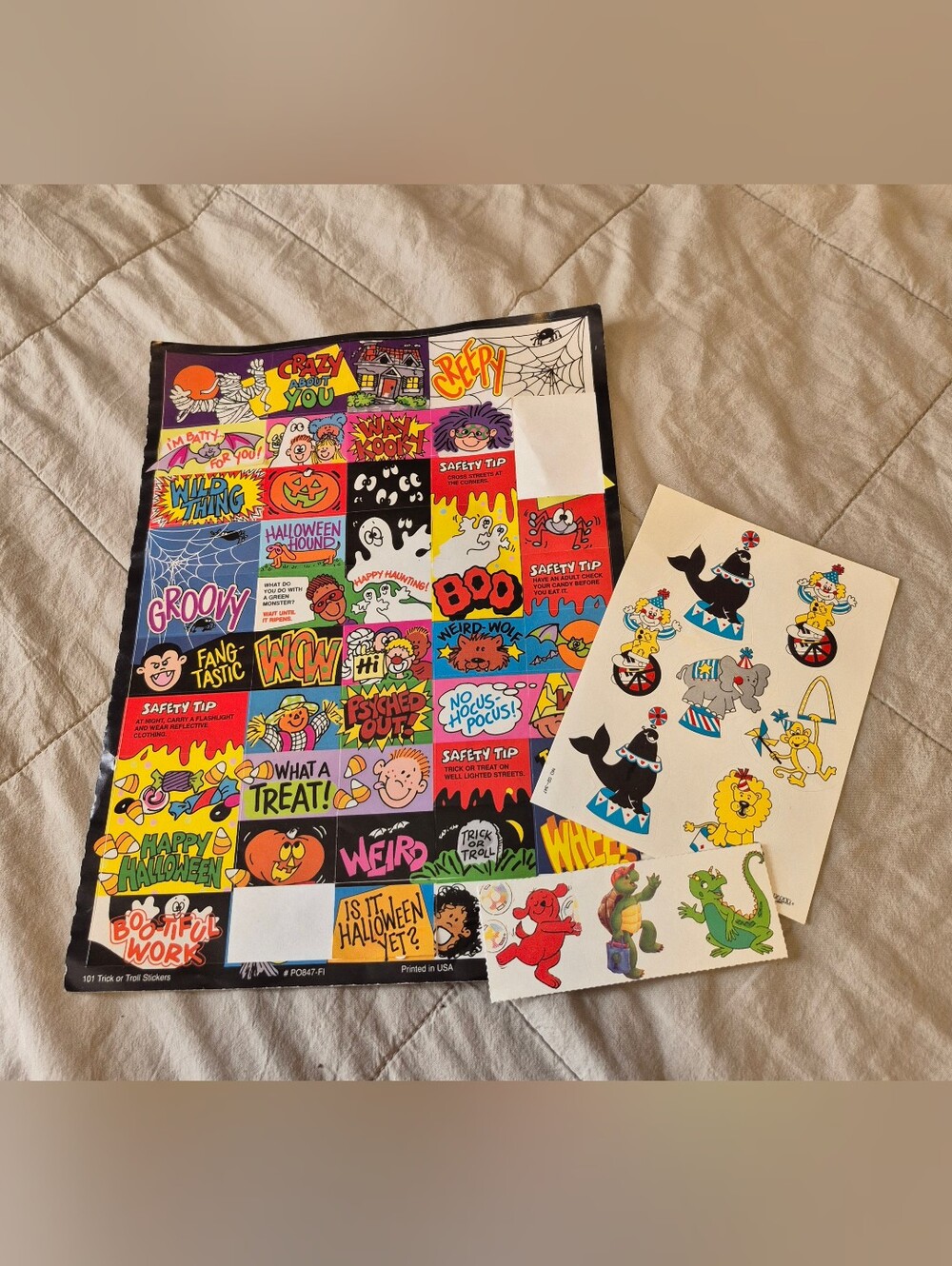 Vintage 90s Halloween Animal Stickers Lot